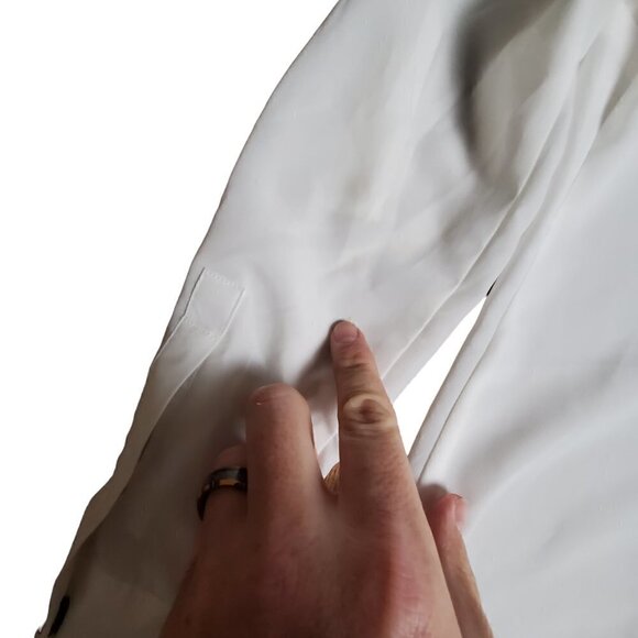 Michael Kors Womens White Long Sleeve Silver Zipper Shirt Top Size P/S - Picture 8 of 9